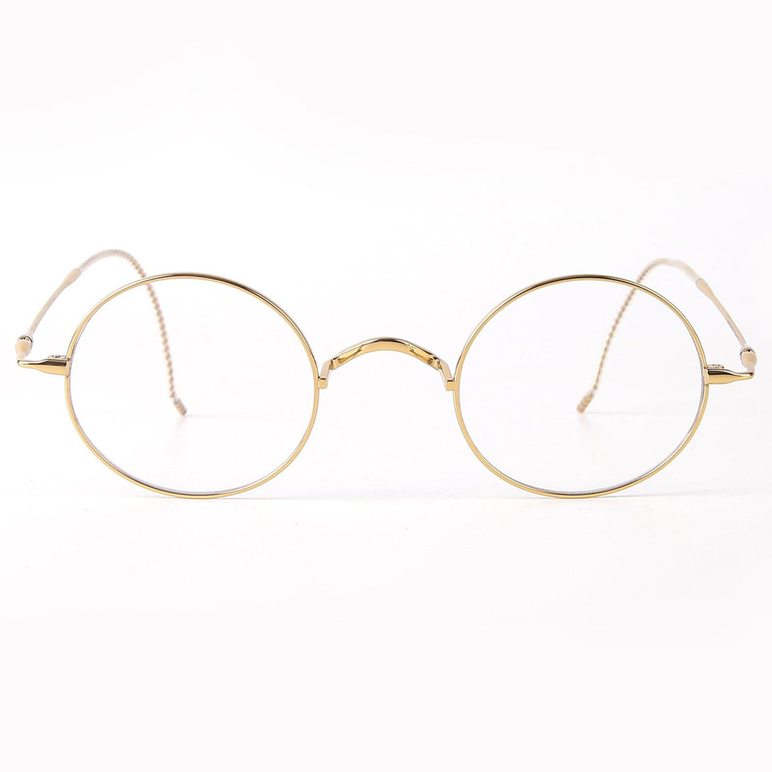 Round Wire Rimmed Glasses | Titanium Frame Saddle Bridge A185725 - AGSTUM OPTICAL