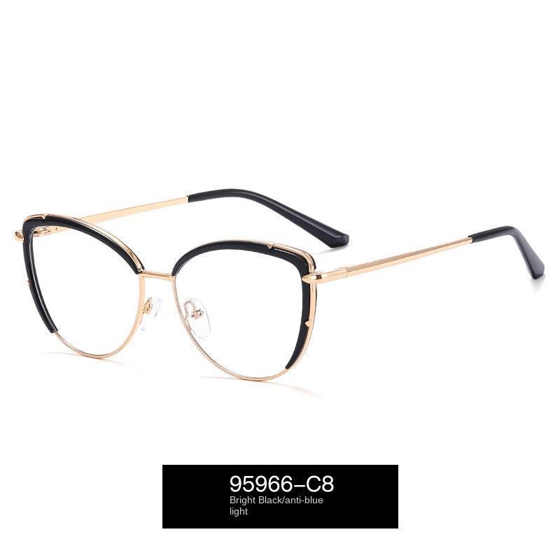 Women's Cat Eye Eyeglasses with Spring Hinge A95966 - AGSTUM OPTICAL