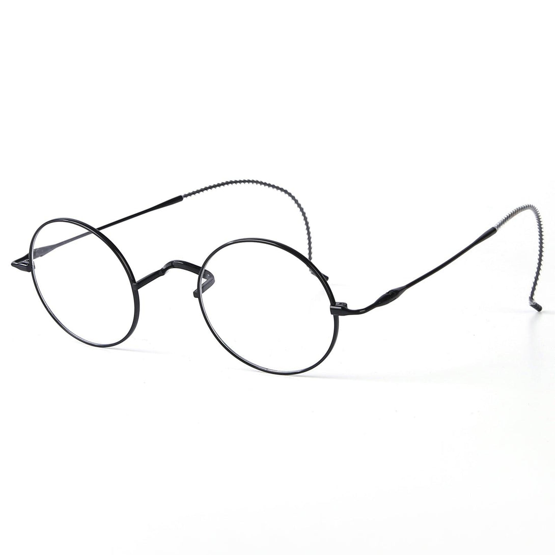Round Wire Rimmed Glasses | Titanium Frame Saddle Bridge A185725 - AGSTUM OPTICAL