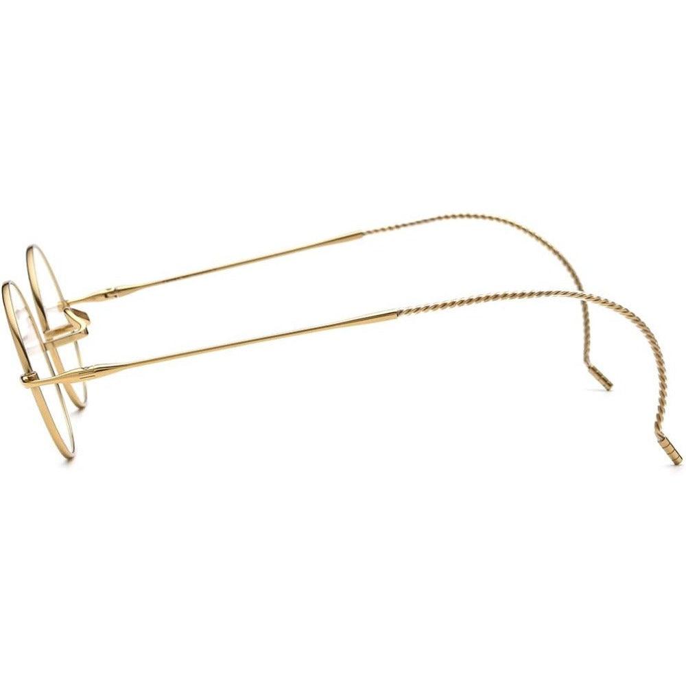 Round Wire Rimmed Glasses | Titanium Frame Saddle Bridge A185725 - AGSTUM OPTICAL