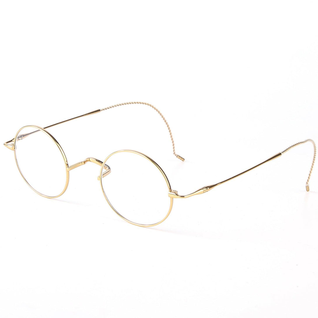 Round Wire Rimmed Glasses | Titanium Frame Saddle Bridge A185725 - AGSTUM OPTICAL