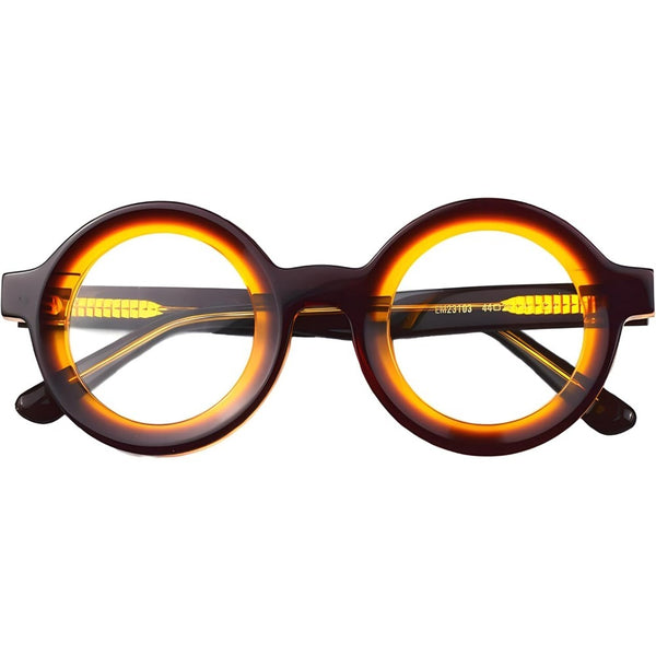 Thick Handmade Acetate 44mm Round Eyeglasses A23103