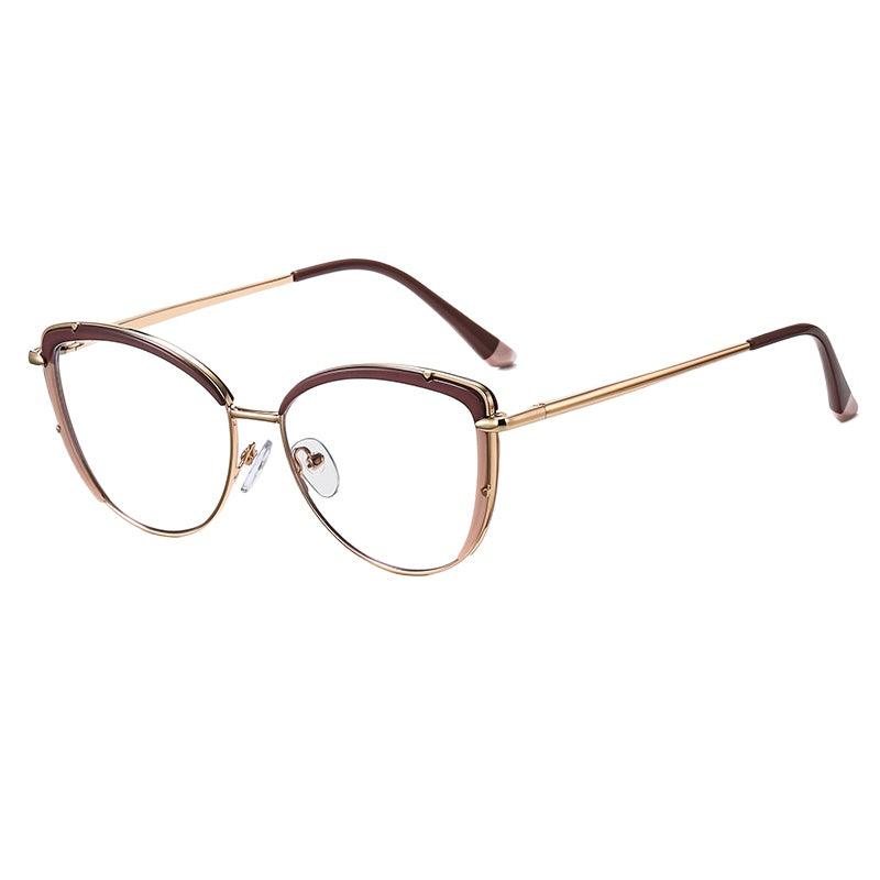 Women's Cat Eye Eyeglasses with Spring Hinge A95966 - AGSTUM OPTICAL