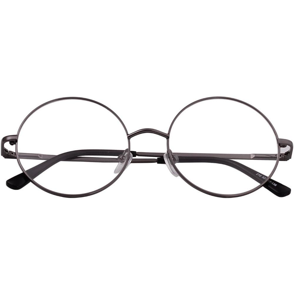 Retro Round Metal Eyeglasses with Spring Hinge A206 - AGSTUM OPTICAL