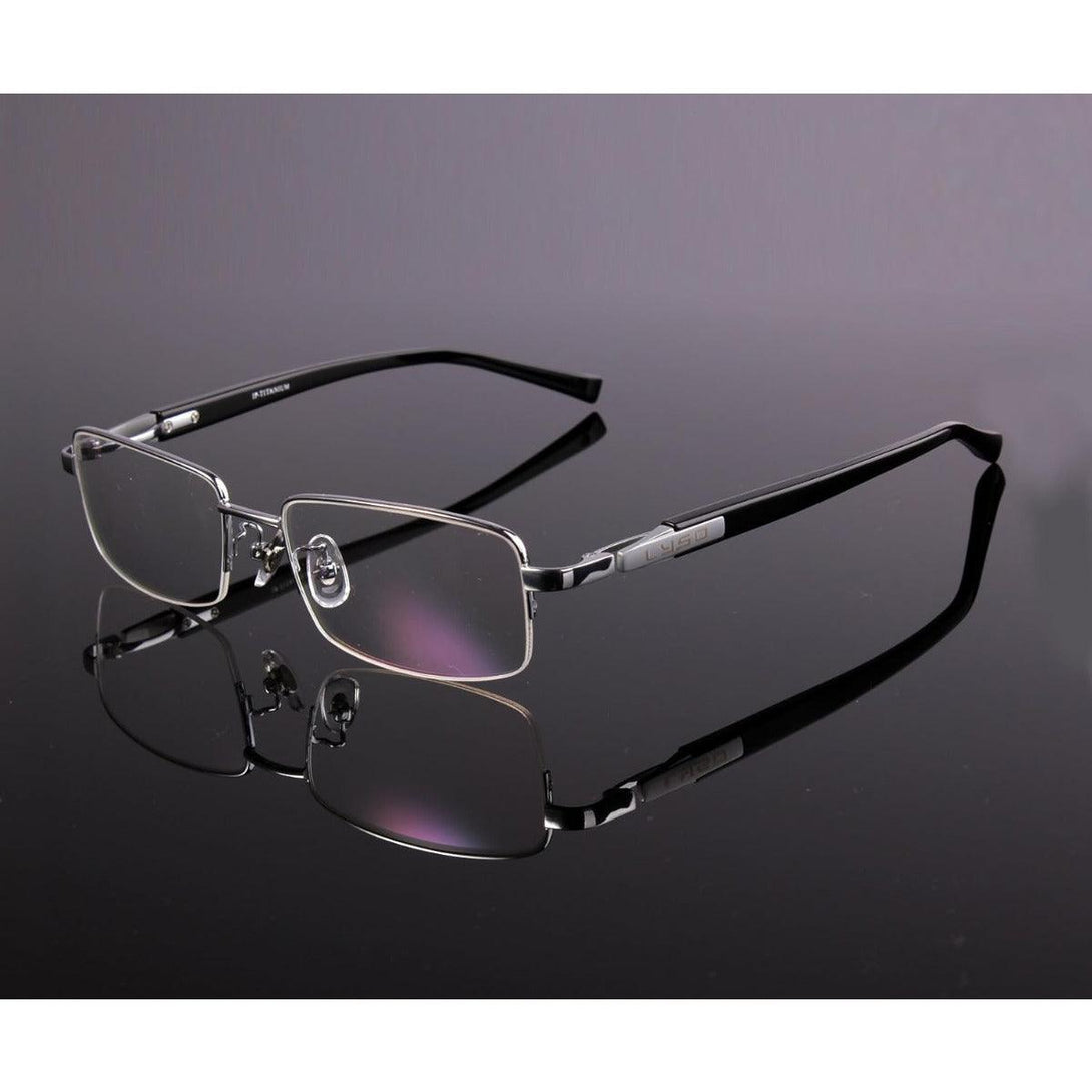 Pure Titanium Half Rim Large Wide Eyeglasses A9910 - AGSTUM OPTICAL