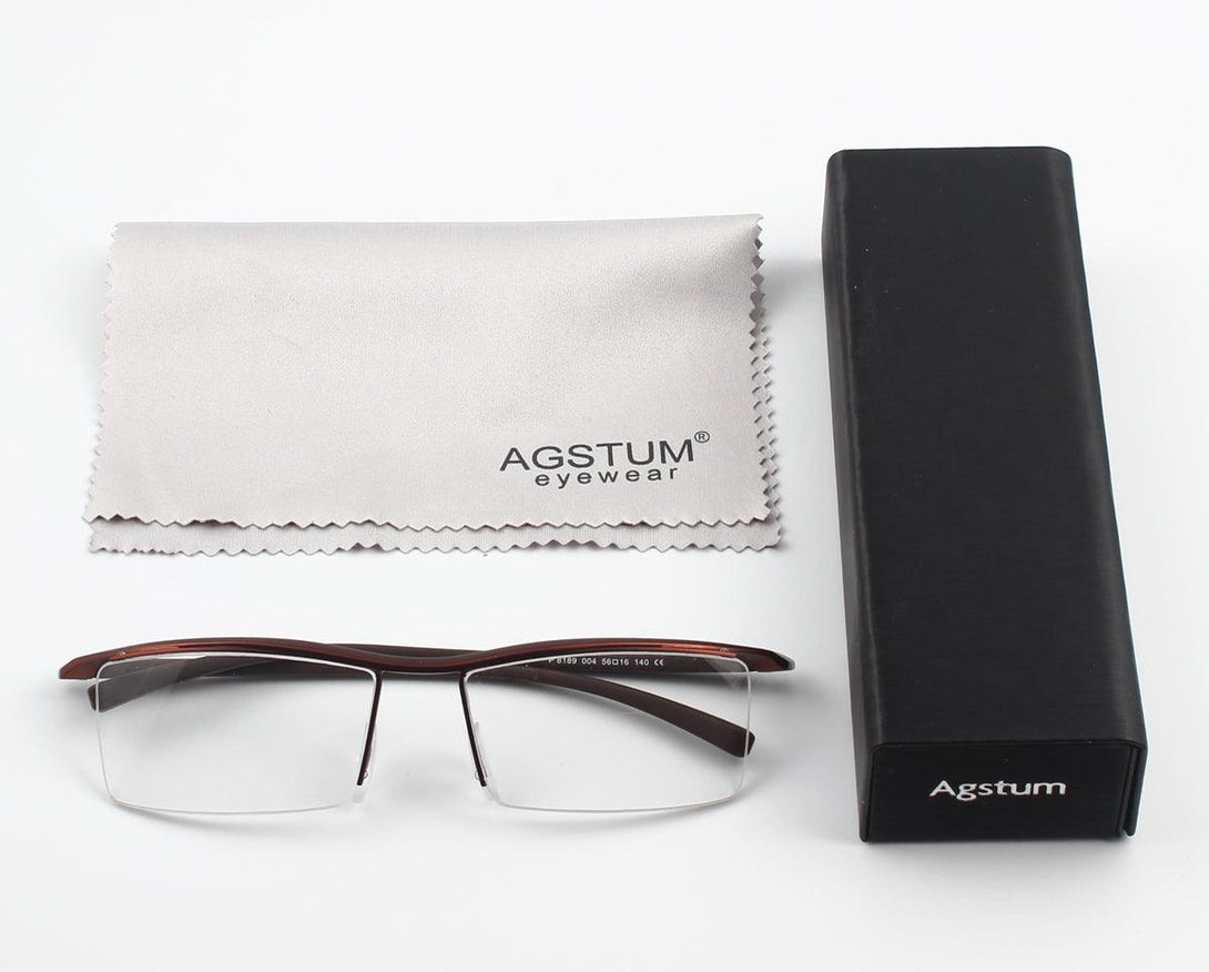 Pure Titanium Half Rimless Business Glasses A8129 - AGSTUM OPTICAL