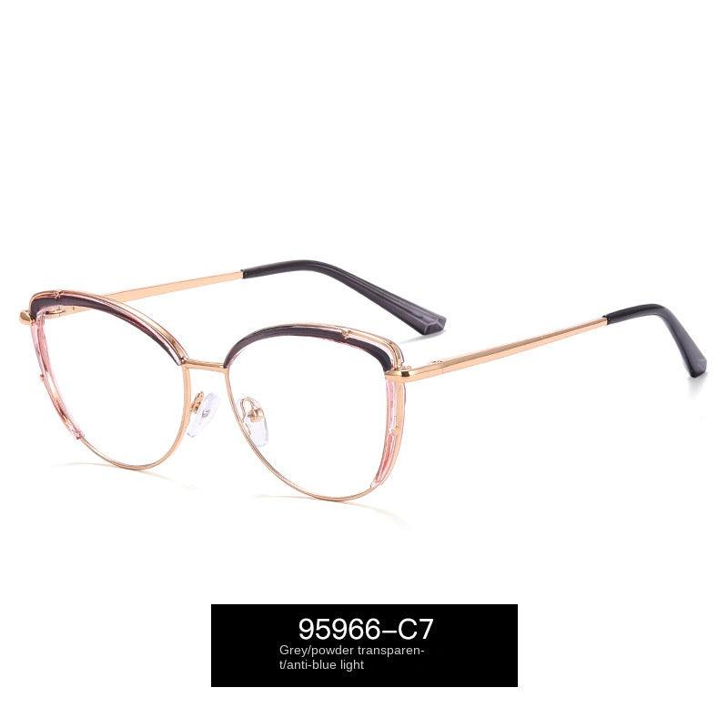 Women's Cat Eye Eyeglasses with Spring Hinge A95966 - AGSTUM OPTICAL