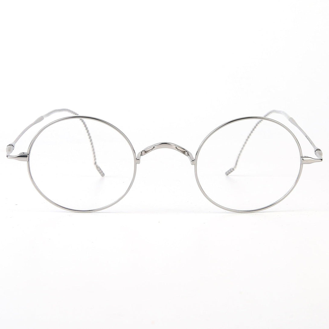 Round Wire Rimmed Glasses | Titanium Frame Saddle Bridge A185725 - AGSTUM OPTICAL